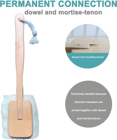 2 Pack Natural Exfoliating Loofah Bath Brush Set - Long Wooden Handle Back Scrubber for Men & Women - Shower Sponge Body Exfoliator - Buy Online on GoSupps.com