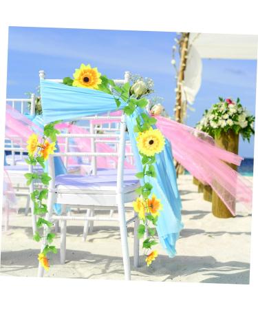 LIFKICH 2pcs Simulated Sunflower Faux Hanging Flowers Hanging Fake Flower Garland Silk Flowers Hanging Faux Sunflower Vine Sunflower Adorn Decoration for Home Greenery Plastic Rattan Leaf - Buy Online on GoSupps.com