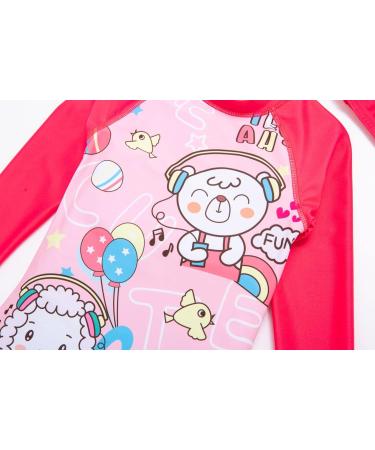 BONVERANO Baby Girls Long-Sleeve Swimsuit UPF 50+ Sun Protection | Toddler Bathing Suit 18-24 Months Pink - Buy Online on GoSupps.com