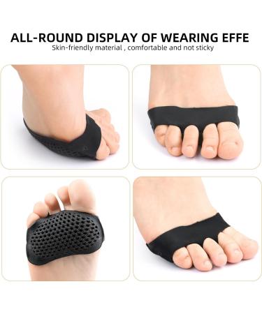 Metatarsal Pads - 4 Pairs Ball of Foot Cushions for Pain Relief | Bunion & Forefoot Foot Pads for Men & Women - Comfort & Support (Black - Buy Online on GoSupps.com