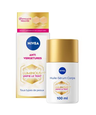 NIVEA Luminous630® Anti-Stretch Marks Body Oil (1 x 100 ml), Anti-Spot Body Care 48 Hour Hydration Reducer Stretch Marks, Women's Care for All Skin Types