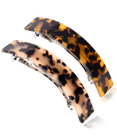 2 pieces of hair clip ladies large thick thin hair French large hair clips women tortoise automatic for fine long hair color - Buy Online on GoSupps.com