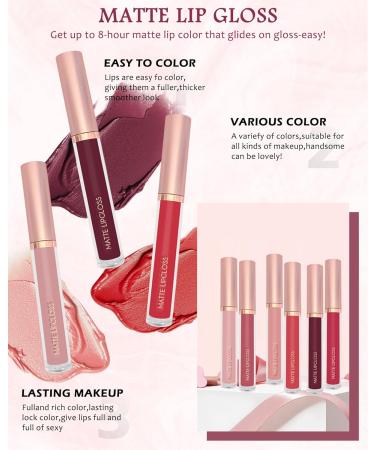 Lestpola Liquid lipstick set 3 pieces nude pink ruby red highly pigmented 24 hours waterproof nonstick coating lip gloss lips makeup set for women Set D3 pieces - Buy Online on GoSupps.com