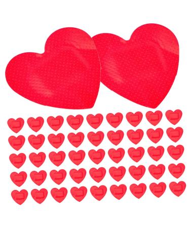 POPETPOP 100pcs Heart Shaped Wound Dressing Pads Cut Adhesive Protection Patches Bandages Nail Sticker Portable Wound Patches Red Waterproof Heart-Shaped