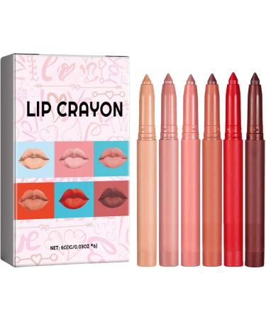 SOUTHJIELING 6pcs Lipstick Pencil Lip Liner Waterproof Practical Lip Pencil for Various Occasions - Buy Online on GoSupps.com