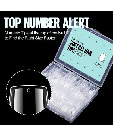 TOMICCA Short Square Nail Tips - 504Pcs Full Cover Clear False Nails for Nail Extension Home DIY Salon - 12 Sizes - Buy Online on GoSupps.com