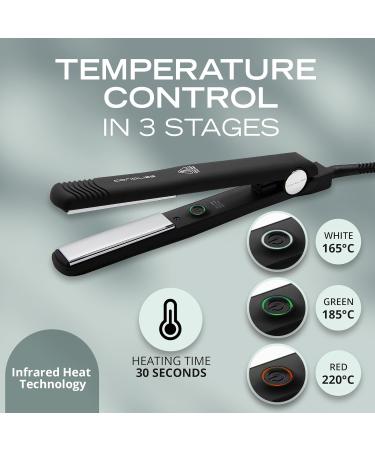 Corioliss C Style Hair Straightener for Women | Professional Titanium Iron with Temperature Control | Ideal for Fine Hair (Black Soft Touch - Buy Online on GoSupps.com