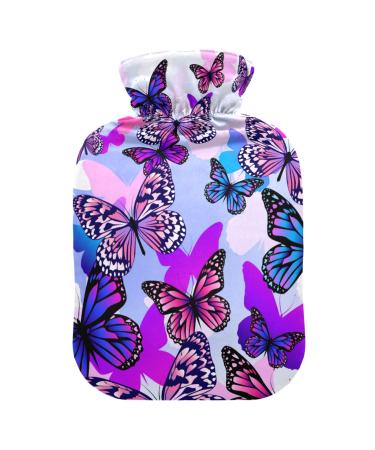 Heat bottle with reference 2 L hard-wearing warm-up bag for handwheel warmer shoulder and neck pain cramps heating press and heat therapy pattern of purple butterfly colorful _1