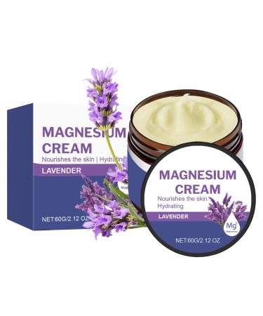 Magnesium Lotion Topical Magnesium Cream for Sleep Leg Cramps & Pain Muscle Relaxation Calm Moisturizing Supplement with Lavender Oil Coconut Oil 2.12oz 2.12 Oz