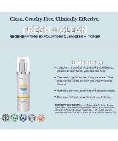 SEO-Friendly Meta Title: "Buy SUNNIE Fresh & Clean Exfoliating Cleanser + Toner - Gentle Foaming Facial Cleanser for Hydrating & Restoring Skin - 7.1 oz International Shipping - Buy Online on GoSupps.com