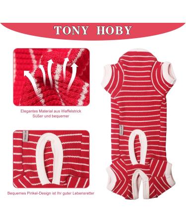 Tony Hoby Dog Suit for Men & Women | Soft Cotton Overall with 4 Legs & Stripes for Comfortable Sleep Red Boy - Buy Online on GoSupps.com