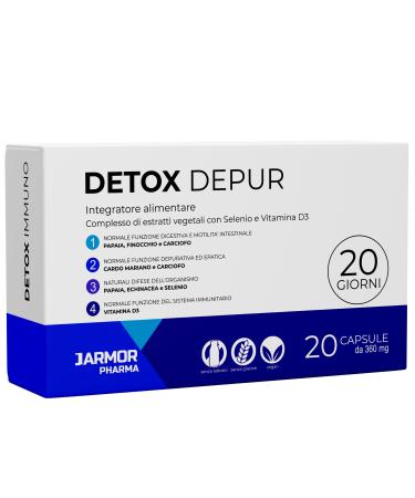 J.Armor Detox Depur 20 capsules | Milk thistle artichoke silymarin | Artichoke and milk thistle capsules high dose - Buy Online on GoSupps.com