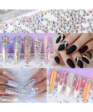 2880pcs SS3 1.3mm Crystals AB Nail Rhinestones for Nail Art Decoration - Round Flatback Glass Gems Stones for Nails, Crafts, Makeup & Accessories (2880Pcs SS3) - Buy Online on GoSupps.com