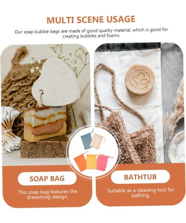 VINTORKY 5pcs Soap Storage Bag Foaming Soap Bag Mesh Soap Saver Exfoliating Soap Bag Shower Soap Cotton Linen - Buy Online on GoSupps.com