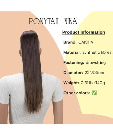CAISHA 22 Heat-Resistant Synthetic Straight Brown Mix Ponytail Extension (Brown Mix #4T6) - PH521 - Buy Online on GoSupps.com