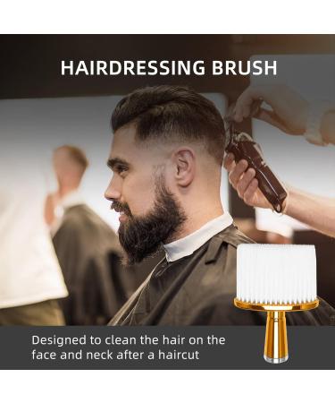 Kuuddker Soft Hair Brush Neck Face Duster Hairdressing Hair Cutting Cleaning Brush for Barber Salon Hairdressing Tools-Gold - Buy Online on GoSupps.com