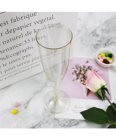 MR.FOAM Disposable Champagne Flutes - 6PC Gold Glitter Plastic glasses for Parties - 6.5 OZ - Buy Online on GoSupps.com