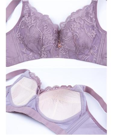 Gdynia Wireless Wide Carrier Minimizer Bra for Women - Armpit Smoothing Slightly Lined Lace Full Coverage 90E in Purple - International Shipping - Buy Online on GoSupps.com