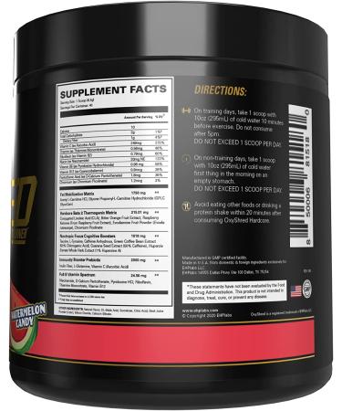 EHPlabs OxyShred Hardcore Thermogenic Fat Burner - Weight Loss & Energy Booster (Watermelon Candy) - Buy Online on GoSupps.com