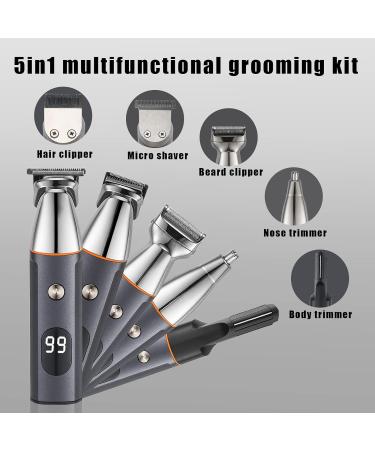 5 in 1 Beard Trimmer for Men Cordless Mustache Nose Precision Trimmer Body Groomer Hair Cutting Kit Trimmer USB Rechargeable & Waterproof Magnetic Replacement Heads - Buy Online on GoSupps.com