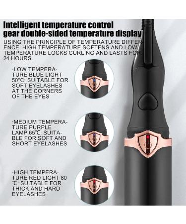 Wpsagek Lash Curler Heated | Lash Styling Tool Rechargeable Lifting Curler | Heated Electric Eyelash Curler Device for Travel Barbershop Business Trips Beauty Salon Black - Buy Online on GoSupps.com