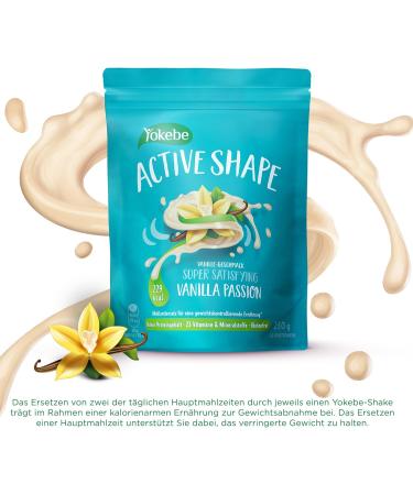 YOKEBE Active Shape Vanilla Passion - High Protein Meal Set for Weight Control | 250g (10 Portions) - Delicious Vanilla Flavor - Buy Online on GoSupps.com