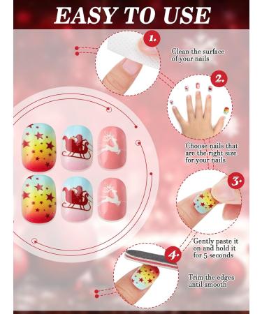 Kalolary 288PC Christmas Press-On Nails for Kids | Fun 3D Santa Snowman Tree Designs | Holiday Nail Art Decoration - Buy Online on GoSupps.com