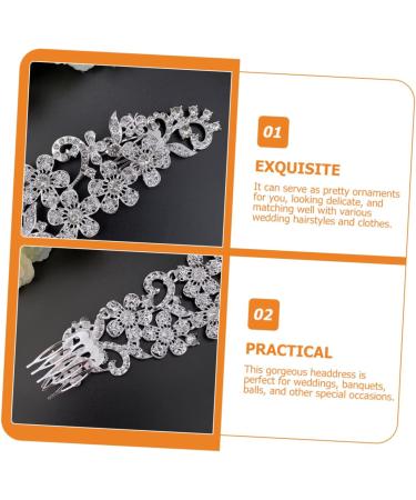 Mikinona Crystal Hair Comb Floral Headpiece Bridal Hair Comb Flower Crystal Hair Accessories Bridal Hair Accessories Wedding Hair Clip Crystal Hair Clips Manual The Photo Rhinestone Bride - Buy Online on GoSupps.com