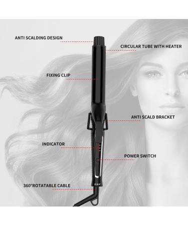 Premium 1 1/4 Inch Curling Iron - Ceramic Coating Adjustable Temp 7 Inch Barrel 450 F Instant Heat - Ideal for Long Hair - Dual Voltage Hair Curler - Buy Online on GoSupps.com