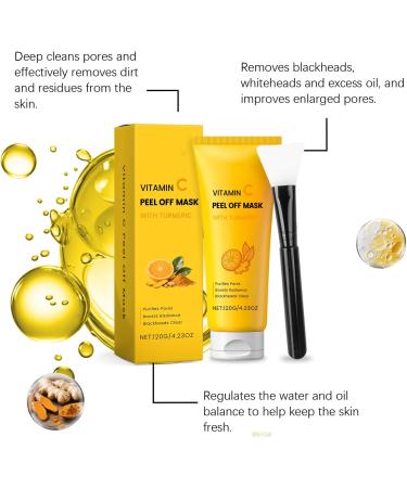 Rubu22a Turmeric night mask peeloff face mask organic collagen deep mask turmeric night pack vitamin C gentle cleansing moisturizing caring 120 g 04 g 300er Pack - Buy Online on GoSupps.com