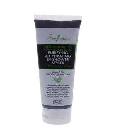 Shea Moisture Green Coconut And Activated Charcoal Purifying And Hydrating In-Shower Styler For Unisex 6 Oz Gel