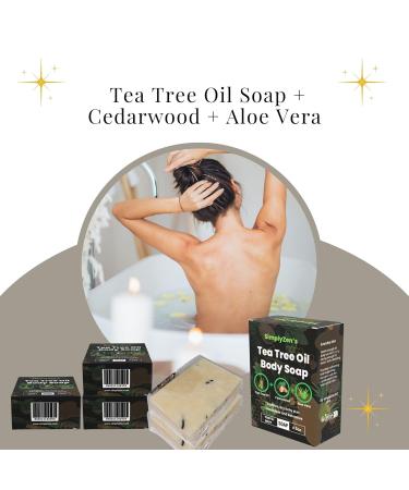 Natural Tea Tree Oil Bar Soap - Cedarwood & Aloe Vera Infused - Body & Face Wash for All Skin Types - Fight Body Odor - 2-Pack - Buy Online on GoSupps.com