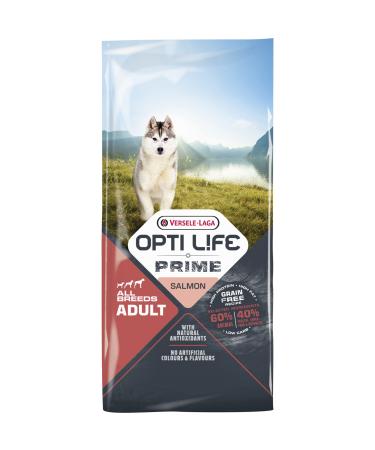 VERSELE-LAGA - Opti Life Prime Adult Salmon - Salmon - Dog Food for All Breeds - Grain Free - 12.5kg