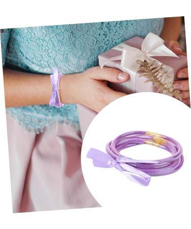 DXZYHMSDF Ladie Silver Bracelets Sterling Silver Bracelet 1pc Ribbon Glitter Bracelet Glitter Jelly Bangle Bracelet Set Sparkling Filled Bangles Glitter Jelly Bracelets Suit Purple_7.5x7.5cm - Buy Online on GoSupps.com