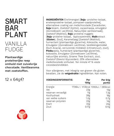 PhD Nutrition Smart Plant Protein Bar - Vegan Snack High Protein Low Sugar Macro-Friendly 12 Pack (64g) Vanilla Caramel Taste - Buy Online on GoSupps.com