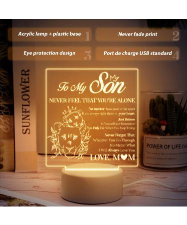 Son Gifts - Son Gifts from Mum Night Light Touching Words Engraved Birthday Gifts for Son Idea Birthday Christmas Gifts for Son Graduation Gifts for Son(High-Quality) - Buy Online on GoSupps.com