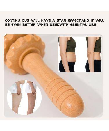 Altamenjor Wooden Fascia Roll - Gua Sha Massage Roller for Muscle Relaxation & Body Shaping | 16 Wheel Wood Massage Tool - Buy Online on GoSupps.com
