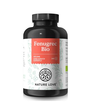 NATURE LOVE® Fenugreek Bio - 240 vegan capsules - highly dosed at 2600mg per daily dose (650mg/capsule) - certified organic - laboratory tested, without unwanted additives, produced in Germany