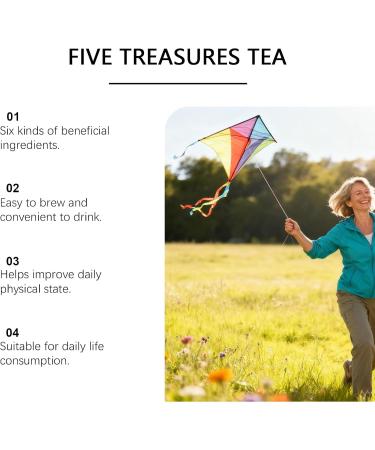 Paquet De 2 Sachets Th Herbal Health Six-Treasure Booster Vitalit Naturel For L' nergie Et La Nutrition M lange D'herbes 100% Pur Soulagement Fatigue Infusion Facile - Buy Online on GoSupps.com
