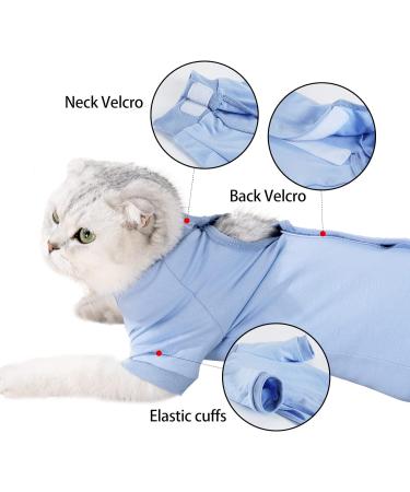 Lianzimau Katzenbody for Post-Op Cats | Long-Sleeved Catwear with E-Neck Band | Blue - 1 Pack - Buy Online on GoSupps.com