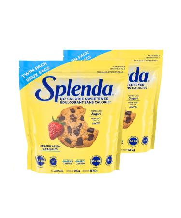SPLENDA No Calorie Sweetener Granulated Twin Pack 25.22 Ounce (Each Pouch: 12.61 oz) Sugar Free Sweetener & Sugar Substitute