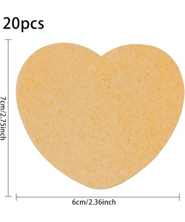 Compressed Facial Sponges | Heart Shape Natural Cosmetic Spa Sponges Cellulose Facial Sponges for Facial Washing Pore Cleaning Scrubber Bathing Household Skin Color - Buy Online on GoSupps.com