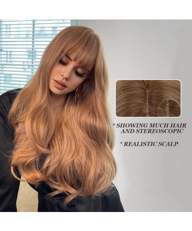 Oefei 24 Long Strawberry Blonde Heat-Resistant Synthetic Wig with Ponytail - Perfect for Daily Wear Parties and Cosplay - Buy Online on GoSupps.com