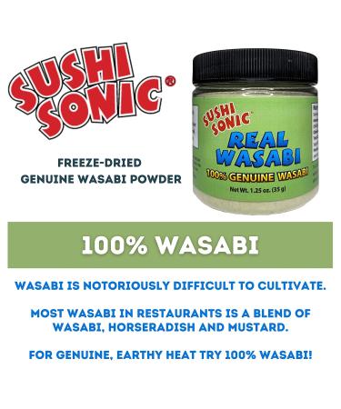 Sushi Sonic 100% Real Wasabi Powder - Authentic Flavor, No Fillers, Non-GMO, Vegan - 1.25 oz Jar | Traditional Wasabi Powder - Buy Online on GoSupps.com
