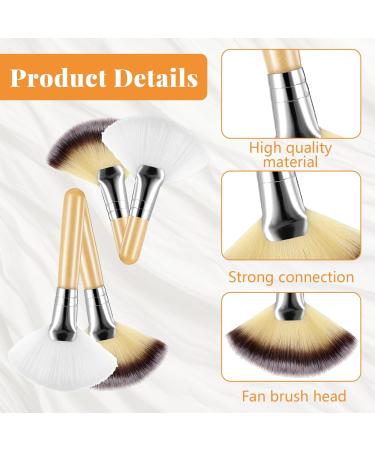 4-Piece Facial Fan Brush Set | Soft Synthetic Makeup Brushes for Blush Highlighting & Eyeshadow | Portable Cosmetic Tools with Wooden Handles - International Shipping Available - Buy Online on GoSupps.com