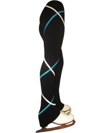 Ice Fire Criss Cross Fleece Figure Skating Pants - Silver/Turquoise - Size 10-12 Years - Buy Online on GoSupps.com