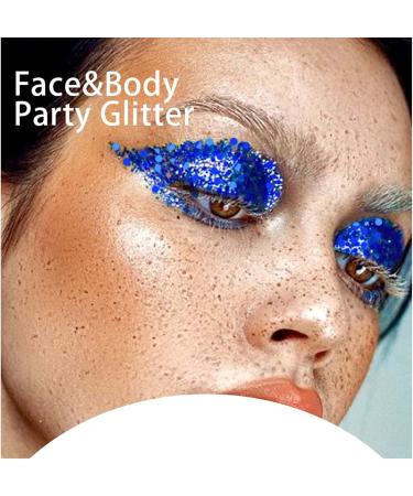 DAGEDA Body Glitter Gel 50ml (Gold) - Holographic Festival Makeup for Face, Hair, Nails - Liquid Eyeshadow & Chunky Glitter Sequins - Buy Online on GoSupps.com