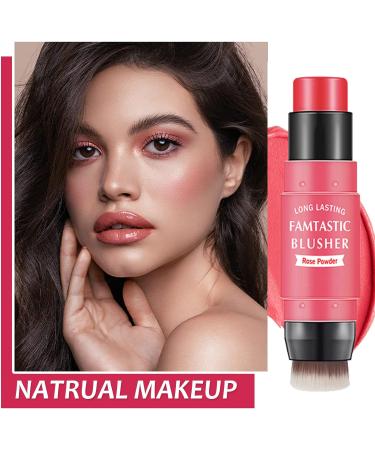 Matte Cream Blush Stick - 3-in-1 Makeup Glow in Rose Pink - 8.00g - Buy Online on GoSupps.com