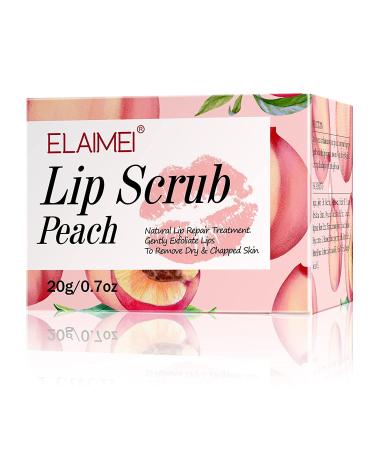 Peach Lip Scrub Exfoliator & Moisturizer - Natural Lip Mask Treatment for Repairing Dry, Cracked Lips - Buy Online on GoSupps.com