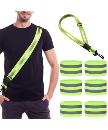 RTBRCG 7 pieces of reflector band reflectors bike safety belt High visibility reflectors belt reflex belt for outdoor jogging/pants bracket bike/hiking/motorcycle riding or running